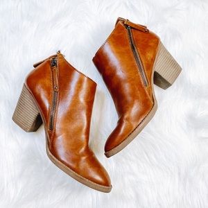 Brown Zip Up Ankle Booties Target Size 9